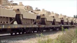 حرکت قطار حامل تانک هایM1A2 Abrams