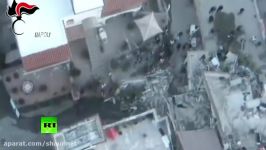 Grim aftermath Drone buzzes over collapsed building after quake strikes Italian island