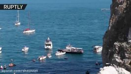 Deep Black Sea Cliff Diving World Cup takes place in Simeiz Crimea