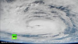 Hurricane Harvey space view shortly before expected landing at US coast