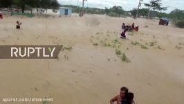 Peru Helicopter rescues Lamayeque residents trapped in heavy flood