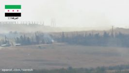 شلیک موشک تاو توسط داعش به سمت تانک های ارتش سوریه