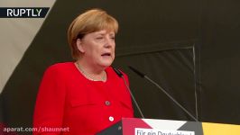 ‘Merkel must leave’ German chancellor booed heckled at campaign rally in Brandenburg