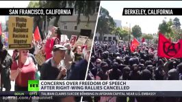 Free speech or hate speech Tensions rise as right wing rallies cancelled in US
