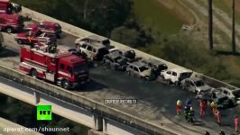 تصادف زنجیره ای 30 خودرو در بزرگراه برزیل 2کشته 12 زخمی