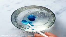 تبدیل اسلایم شفاف بی رنگ به اسلایم شفاف آبی