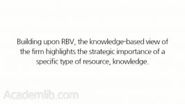 Knowledge Based View KBV of Firm  MR0936