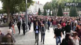 Rally against proposed labor law reform in Nantes France STREAMED LIVE