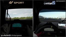 GT Sport Beta 1.08 vs Project CARS 2 Preview Build  Aston Martin Vantage GT3 at Brands Hatch