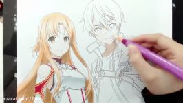 Speed Drawing  Asuna and Kirito Sword Art Online