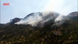 آتش سوزی در منطقه کوهستانی تنگ تامرادی در شهرستان بویراحمد