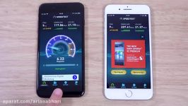 مقایسه سرعت  آیفون 8 پلاس آیفون 7 iOS 11