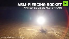 ABM piercing warhead bolts through night Russian skies atop Topol ICBM