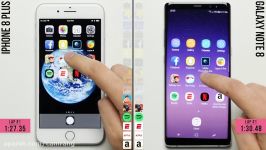 مقایسه سرعت iPhone 8 Plus Galaxy Note8 توسط PhoneBuf