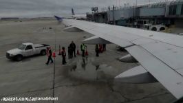 لحظه نشت بنزین هواپیما ایرباس A320 در باند پرواز