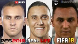مقایسه چهره بازیکنان رئال در FIFA 18 PES 2018