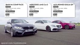 BMW M3 vs Merc C63 S vs Alfa Giulia  Drag Races  Top Gear