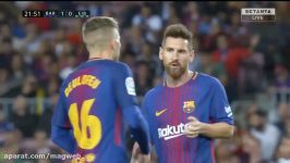 خلاصه بازی بارسلونا 6 1 ایبار هتریک مسی