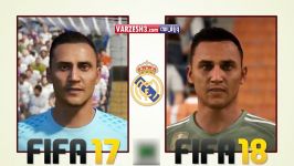 مقایسه چهره بازیکنان رئال مادرید در فیفا ۱۷ فیفا ۱۸
