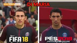 مقایسه PES 2018 وFIFA18