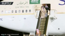 RAW Saudi King’s escalator breaks down as he arrives in Moscow on historic state visit