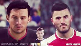 تفاوت چهره بازیکنان سرشناس در PES 18 Fifa 18