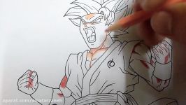 Drawing Goku Super Saiyan Blue kaioken ×10