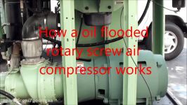 How a oil flooded rotary screw air pressor works