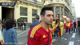 Viva Espana Fascist salutes seen at pro Spanish unity demos in Barcelona