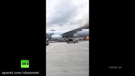 Cargo bursts into flames moment before it’s loaded on US jet at Hong Kong airport