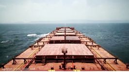 Cargo ship Approaching to Gangavaram port in India. TIME LAPSE