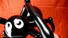 آموزش بادکنک آرایی  ساخت عنکبوت بادکنک برای هالووین