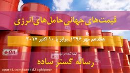 قیمت جهانی حامل های انرژی 18 مهر 1396