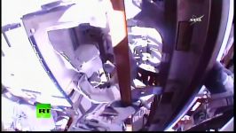 RAW Spacewalk astronauts grease new ISS robot hand