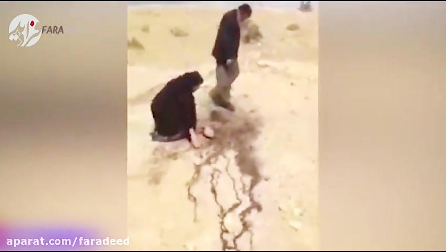 لحظه سوزناک حضور مادر جوان مهابادی در قتلگاه پسرش