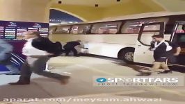 فیلم ورود تیم پرسپولیس به ورزشگاه سلطان قابوس عمان