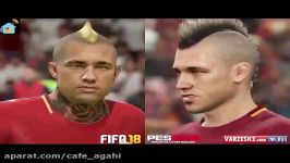 تفاوت مدل موی بازیکنان در PES18 FIFA18