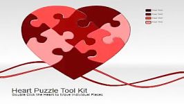 قالب پاورپوینت سه بعدی متحرک heart puzzle tool