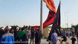 برافراشته شدن پرچم عزای اربعین حسینی ع در مرز شلمچه