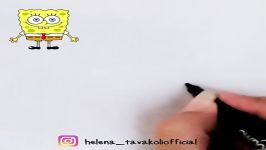 آموزش نقاشی باب اسفنجی مجموعه آموزش های هلنا how to draw sponge bob