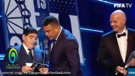 لحظه انتخاب رونالدو به عنوان بهترین بازیکن سال 2017