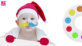 Baby Face Painting Christmas Finger Family Nursery Rhymes Learn Colors for Children Body Painting