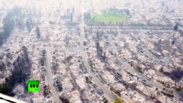 Aftermath Aerial Californian wildfire devastation captured on cam