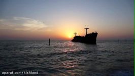 غروب ٬ کشتی یونانی ٬ خلیج فارس ٬ جزیره کیش ٬ ایران