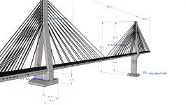 انیمیشن سه بعدی مشخصات سازه ای پل کابلی