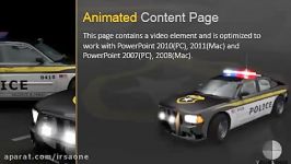 قالب پاورپوینت سه بعدی متحرکpolice car flash