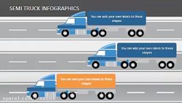 قالب پاورپوینت سه بعدی متحرک semi truck infographics