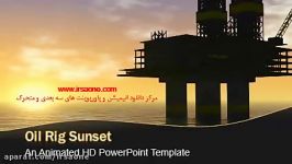 قالب پاورپوینت سه بعدی متحرک sunset oil rig