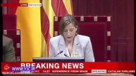 لحظه اعلام جدایی یک طرفه در پارلمان کاتالونیا