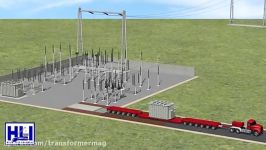 انیمیشن نحوه نصب ترانسفورماتور قدرت در پست فشار قوی